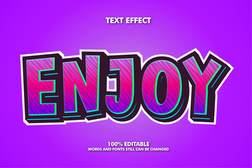 Cartoon enjoy text effect editable cartoon and kids text style