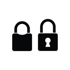 Padlock silhouette vector art illustration