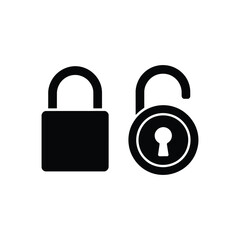 Padlock silhouette vector art illustration