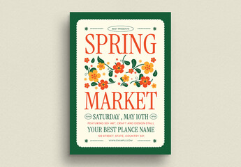 Floral Spring Market Event Flyer