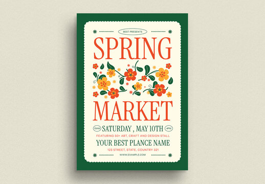 Floral Spring Market Event Flyer