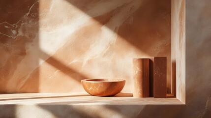 Warm, earthy tones create a minimalist aesthetic.