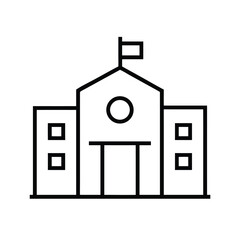 School building line icon, vector pictogram of college or university. Education illustration, sign for schoolhouse exterior 