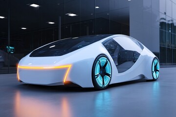 3D electric car with self-driving tech, offering an eco-friendly and autonomous driving solution for modern commuters.