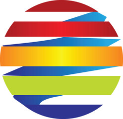 Fototapeta premium Abstract Globe with Colorful Stripes | Modern Global Design