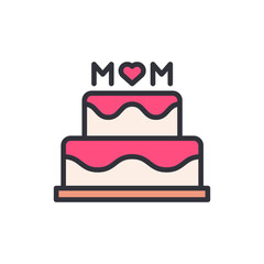 Two Tiered Cake For Mothers Day Celebration With Heart Shape Topping