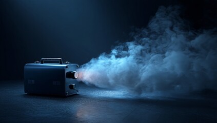 3D electric fog machine, isolated against a bright white backdrop
