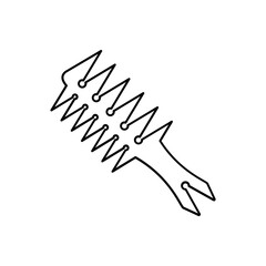 hair comb or barber comb. Hairbrush and comb icon. For combing and styling hair