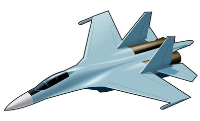 Su-35 is a Russian super—maneuverable multirole fighter with a controlled thrust vector
