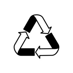 Recycle symbols. Recycling arrow icons. Reusing symbols. Recycling label. Recycle badge. Recycling icons. Recycle, reuse and reduce icons.