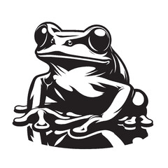 silhouette of clean vectory Tree Frog
 on white background 
