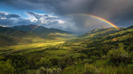 Obraz premium rainbow in the mountains