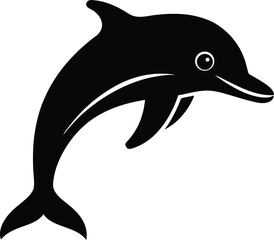 Obraz premium dolphin head icon silhouette on white background (3).eps