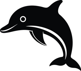 Naklejka premium dolphin head icon silhouette on white background .eps