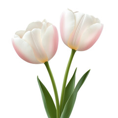 A vibrant bouquet of pink tulips blossoms against a white background, embodying the beauty of spring isolated on white transparent background PNG cutout mockup template for artwork
