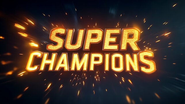 Dynamic text graphic of super champions.