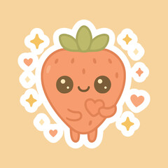 Kawaii fruite in Cute cartoon style