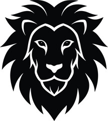 Obraz premium lion head icon silhouette on white background (3).eps