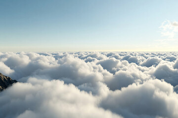 Soft clouds fill the sky as light cascades in a gentle gradient, creating a serene atmosphere over...