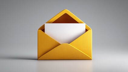 3D Envelope Icon, Open with Letter Inside, Perfect for Personal Messages,