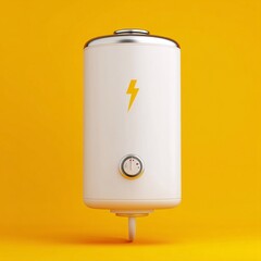 Icon of a 3D electric water heater, designed to provide consistent and quick heating.