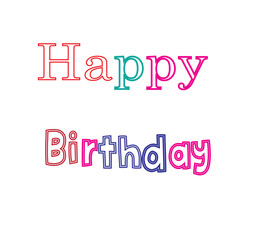 Happy Birthday word in design and White Colour Background in design 