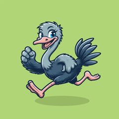 Fototapeta premium vector style illustration cute ostrich mascot