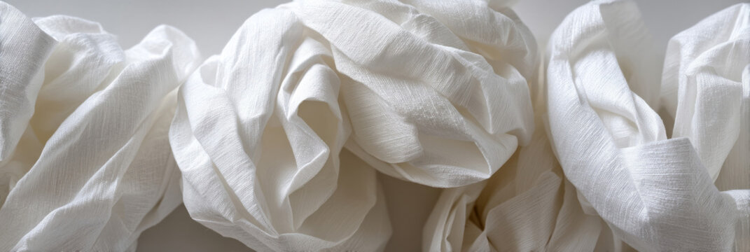 Billowing white fabric swirls evoke an ethereal sense of tranquility, reminiscent of Hanami blossoms or Icelandic Svi Nights