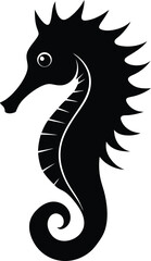 Fototapeta premium seahorse head icon silhouette on white background (2).eps