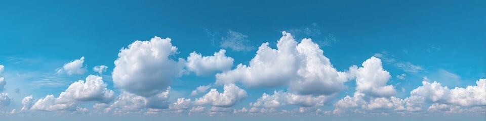 Vast Blue Sky with Fluffy White Clouds