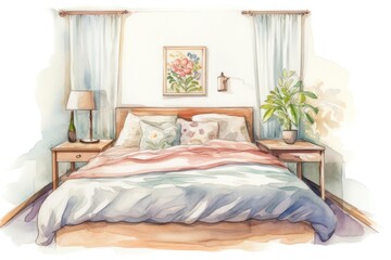 Bedroom furniture linen architecture.