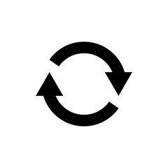 The circular arrows move one after the other in a circle. Two semicircular arrows rotate. Vector illustration.