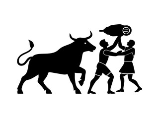 Elegant Roman Style Mosaic Artwork Depicting Traders In Icon