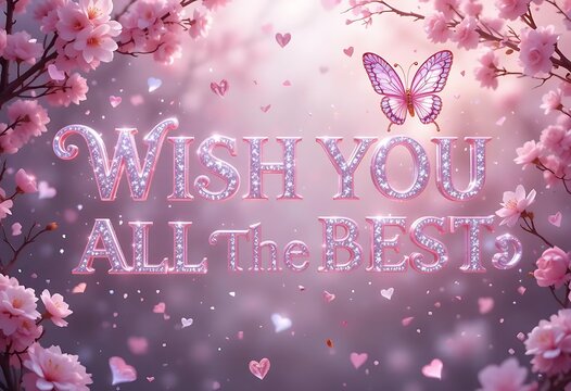 Wish You All The Best Typography, Best Wishes Typography Design, Wish You All The Best Vector, Inspirational Typography Art, Motivational Wish Typography, Elegant Best Wishes Vector, Wish You All The 