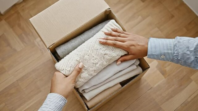 Donating Clothing to Refugees, Donation Concept