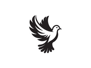 Obraz premium Flying Bird Silhouette – Minimal and Clean Black Bird.