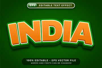 India text effect and editable text effect with Indian flag color background