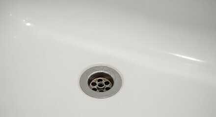Bathroom sink with hair clog in drain