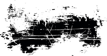 Abstract black ink splatter texture overlay design element