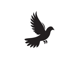 Fototapeta premium Flying Bird Silhouette – Minimal and Clean Black Bird.