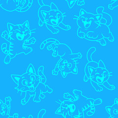 seamless pattern with cute kittens