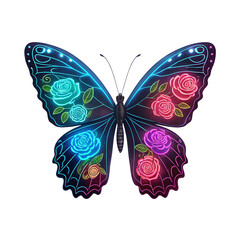 Transparent Butterfly Floral Clipart – Watercolor Nature Elements with Transparent Background