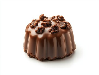 Delicious chocolate dessert treat isolated gourmet closeup