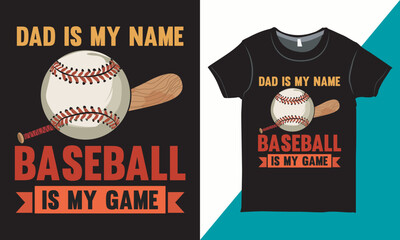 Baseball Dad T-shirt Design Vector, Vintage Baseball Typography Quote Vector, Vintage Father's Day Special Shirt Design