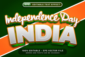 India independence day text effect and editable text effect with Indian flag color background