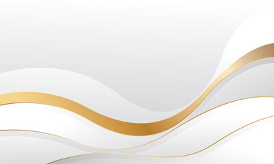 Elegant white-gray luxury wave background with gold lines. Abstract modern wallpaper. Suitable for templates, banners, covers, sales, events, awards, websites, pages and more