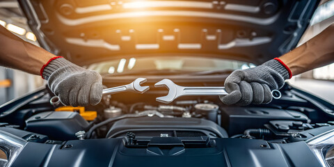 Car mechanic auto repair service maintenance engine check automotive