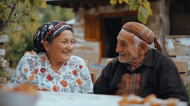 Albania people cherish their traditions and Mediterranean hospitality they are talking together