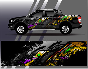 Car wrap design vector. Graphic abstract stripe racing background designs for vehicle, rally, race, adventure and car racing livery