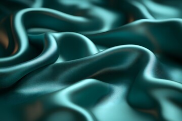 Obraz premium Elegant Green Silk Fabric Texture for Luxury Design and Backgrounds
